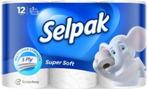 SELPAK Папiр туалетний  білий, 12шт.
