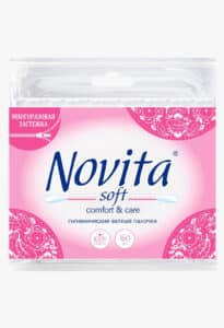 NOVITA Soft Палички ватні в поліетиленовому пакеті, 160шт.