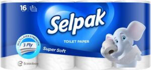 SELPAK Папiр туалетний  білий, 16шт.