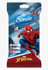 SMILE Серветка волога “MARVEL” MIX антибактеріальна, 15шт.