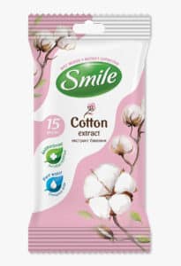 SMILE Серветка волога з екстрактом бавовни, 15шт.