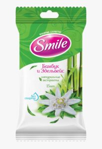 SMILE Daily Серветка волога Бамбук і Едельвейс, 15шт.