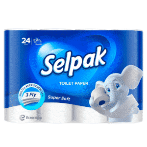 SELPAK Папiр туалетний, білий, 24шт.