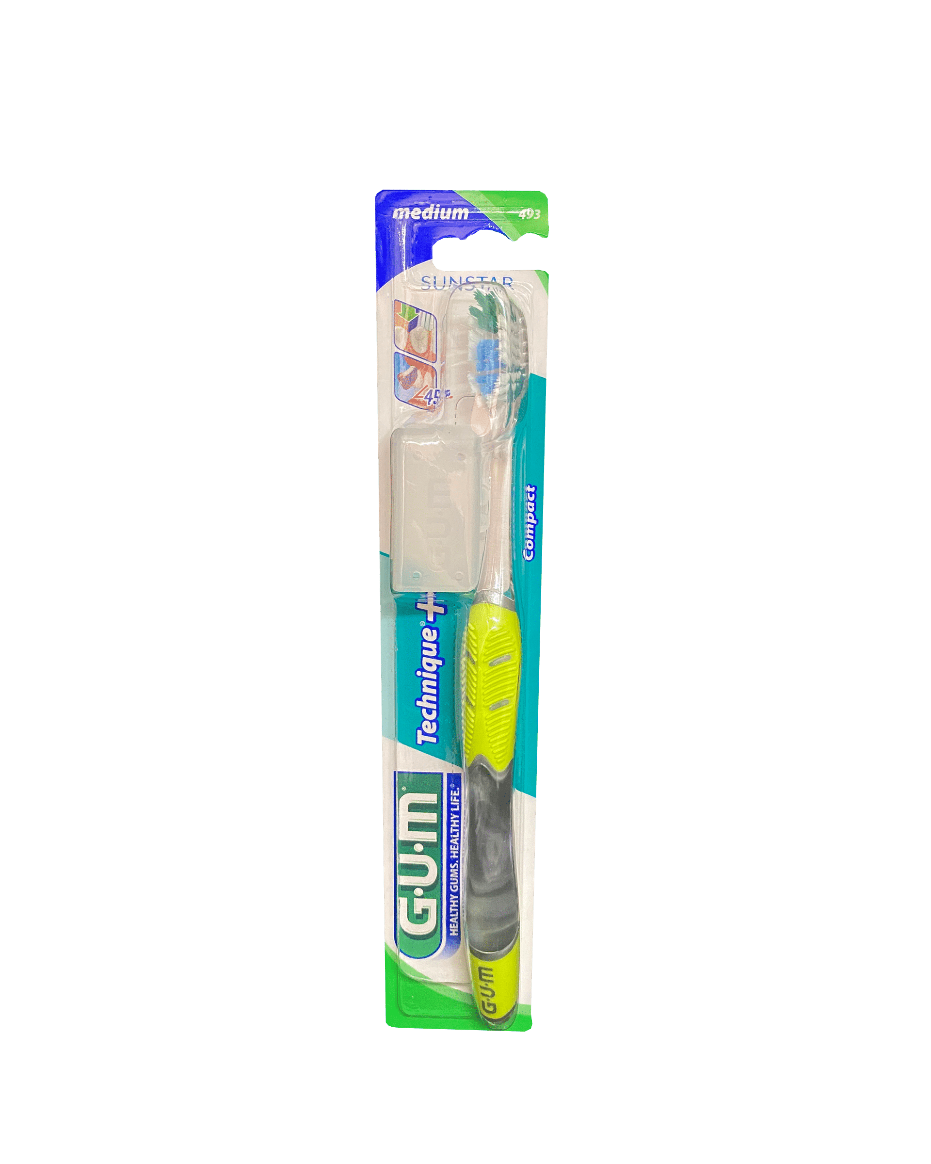 Зубная щетка GUM Technique PLUS, компактная средне-мягкая