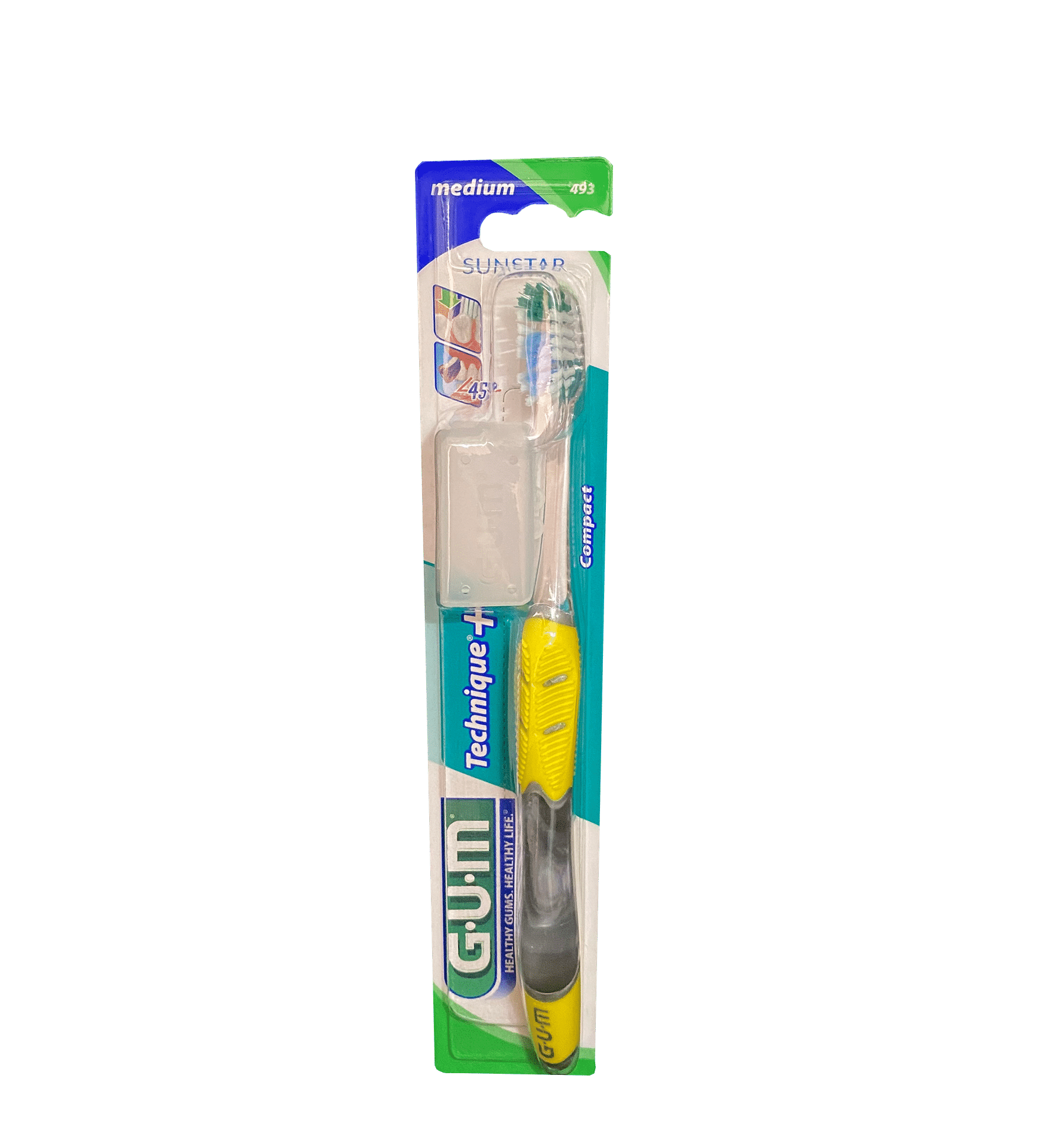 Зубная щетка GUM Technique PLUS, компактная средне-мягкая