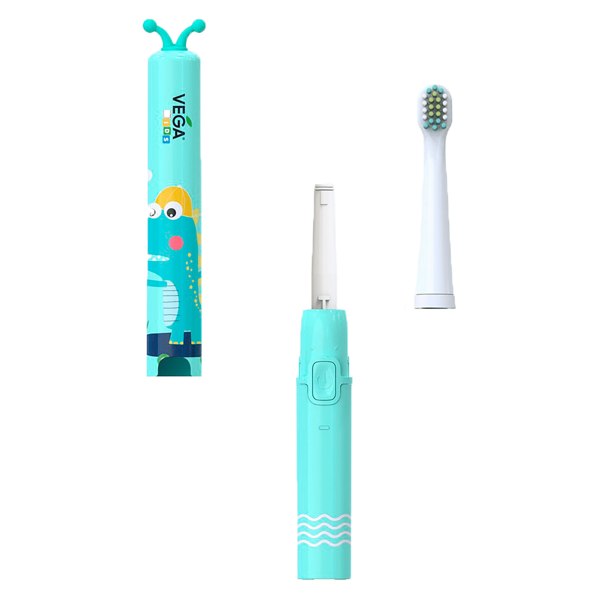 Электрическая детская звуковая зубная щетка Vega Kids VK-500B (бирюзовая)