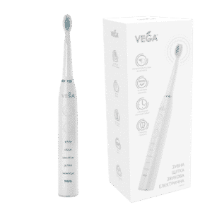 Електрична звукова зубна щітка на 5 режимів чищення Vega  VT-600 W (біла)