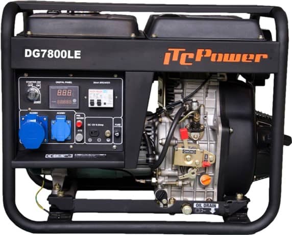 Генератор дизельный ITC Power 6500W AVR einphasig DG7800LE, черный