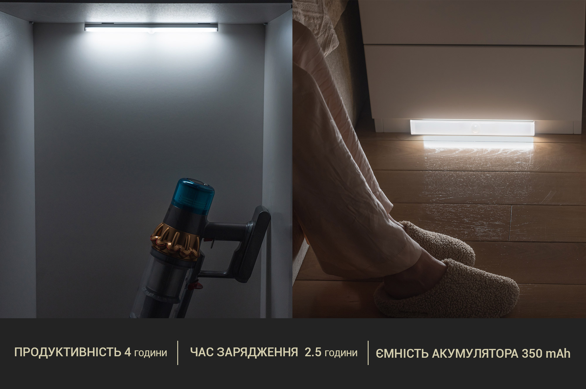 Світлодіодна лампа LED з акумулятором та датчиком руху, 22см