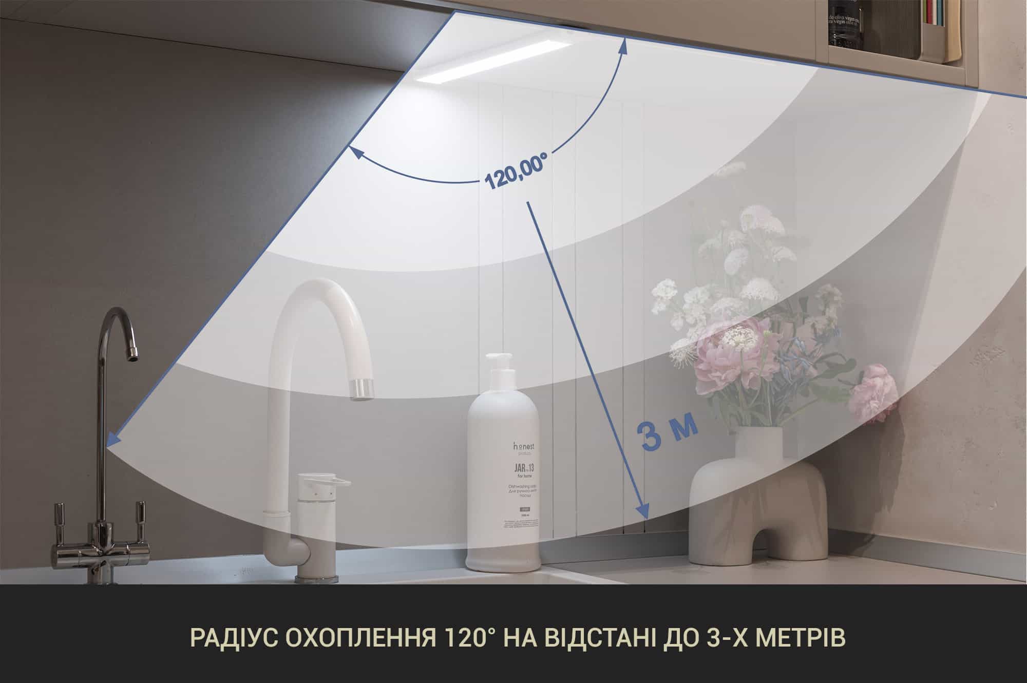 Светодиодная лампа LED с аккумулятором та датчиком движения, 40см