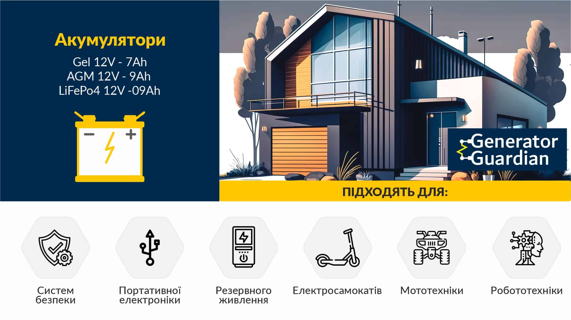 Кислотный аккумулятор 12В 100А*ч (1200 Вт*ч) для UPS / ИБП, батарея AGM Megatank 12V 100Ah