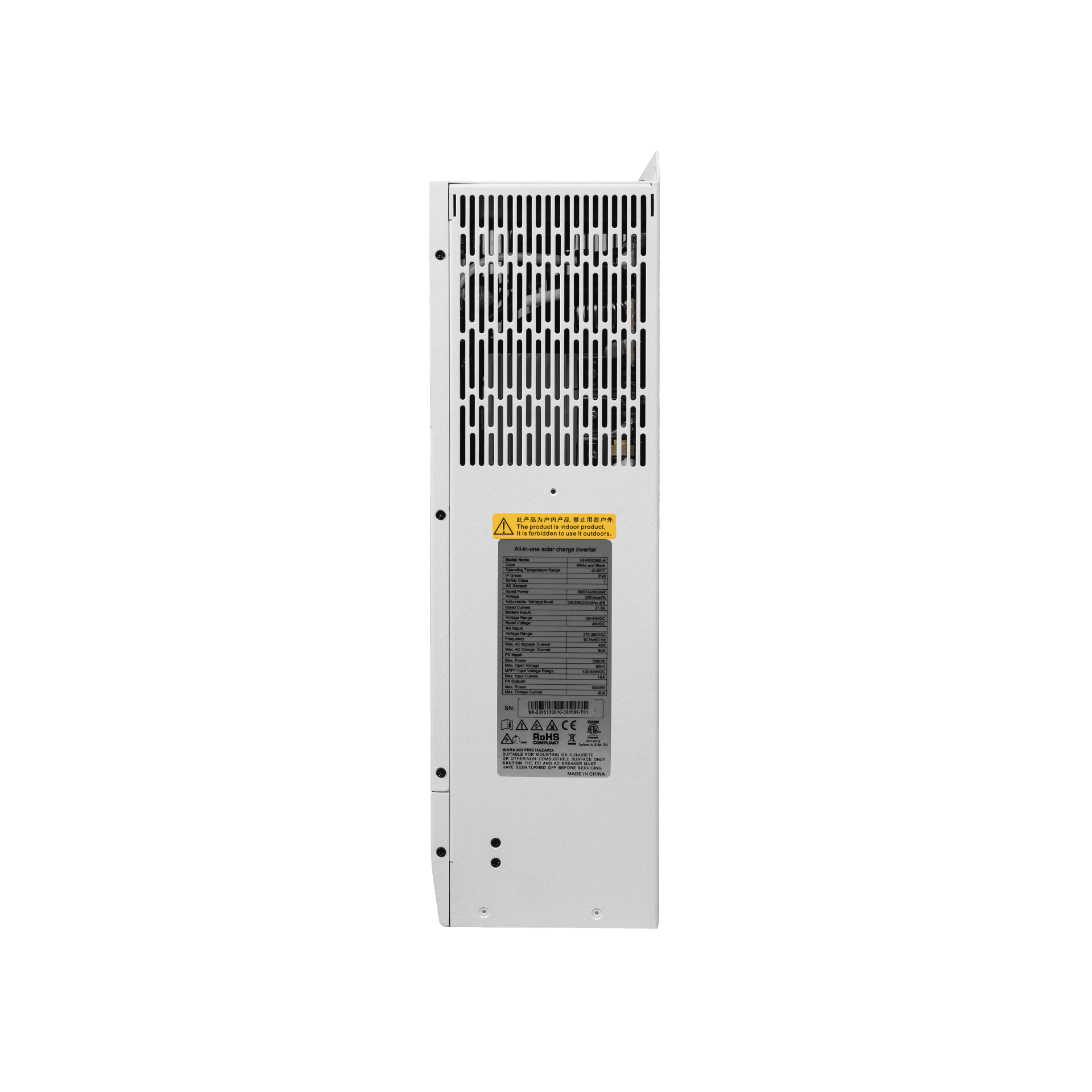Гібридний інвертор SRNE 5kW/5000Ватт, 48V/48В, чиста синусоїда, безперебійник / UPS / ДБЖ, (SR-HF4850S80-H)