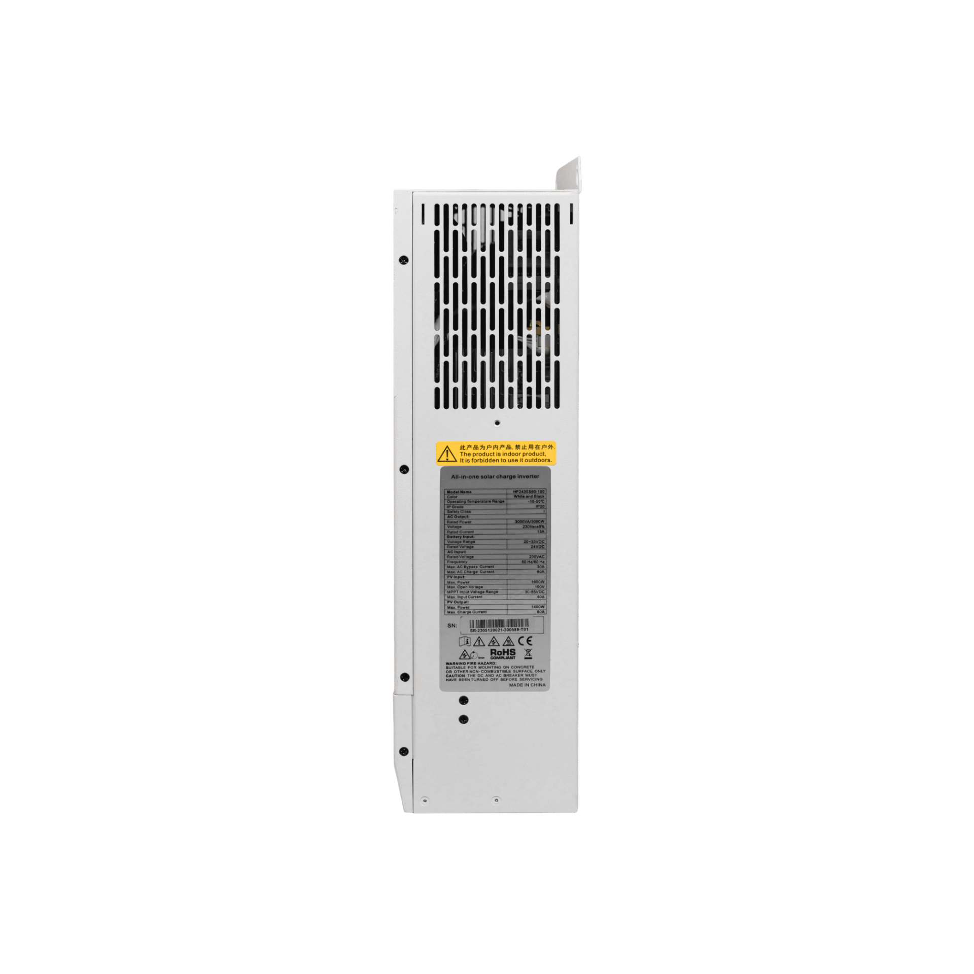 Гібридний інвертор SRNE 3kW/3000Вт, 24V/24В, чиста синусоїда, безперебійник / UPS / ДБЖ, (SR-HF2430S60-100)