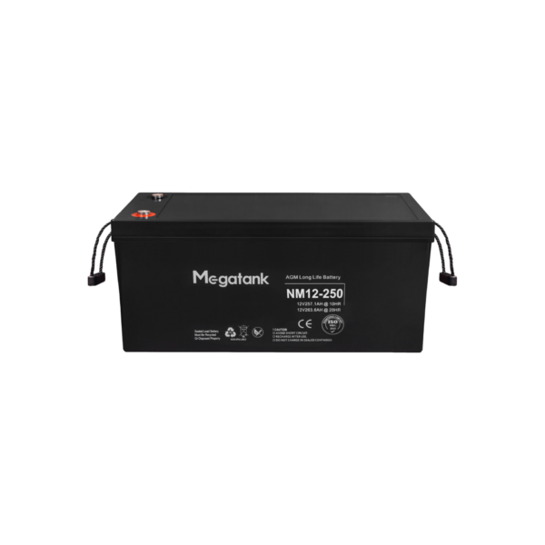 Кислотный аккумулятор 12В 250А*ч (3000 Вт*ч) для UPS / ИБП, батарея AGM Megatank 12V 250Ah