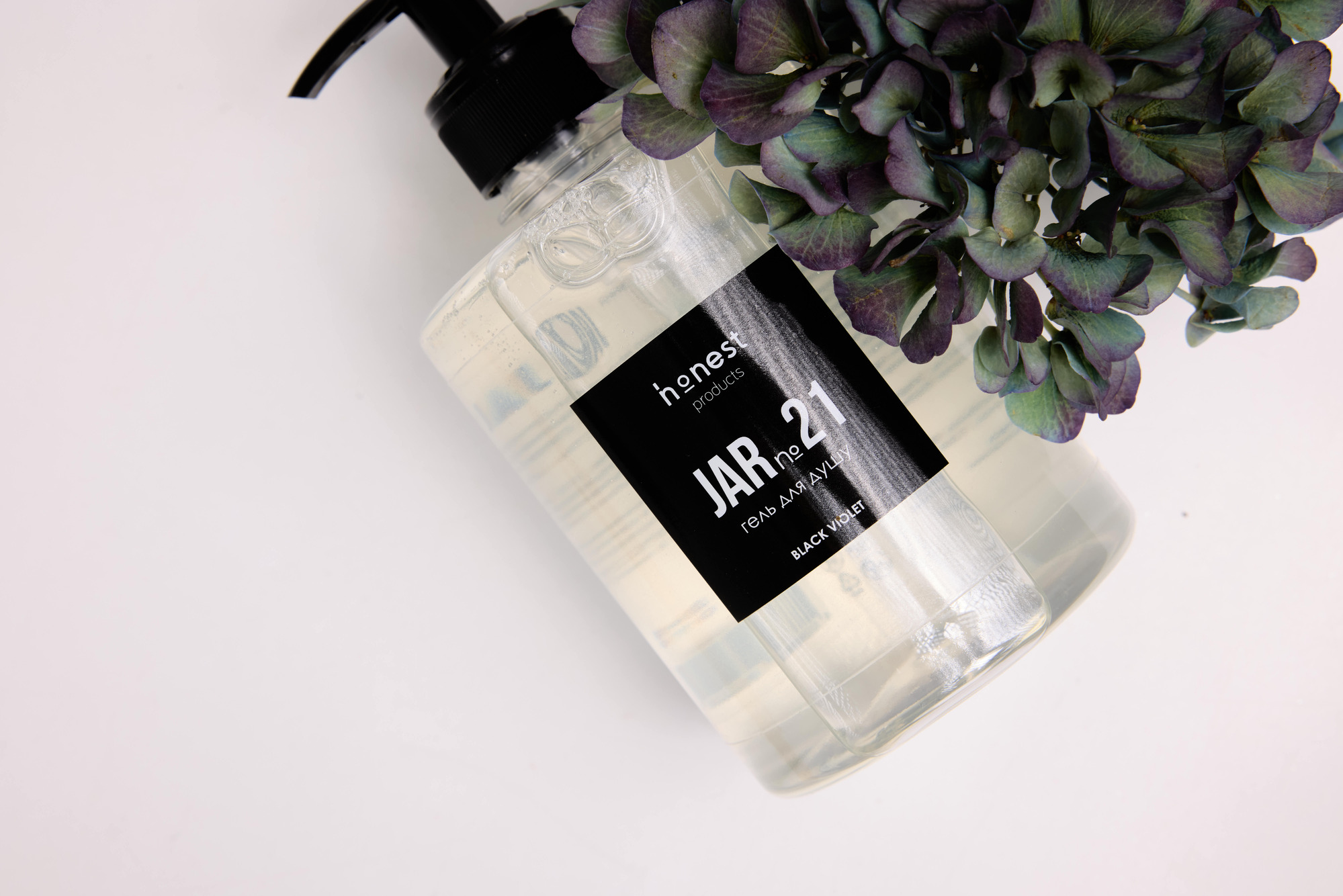 Зволожувальний крем-гель для душу JAR №21 black violet від honest products, 500мл