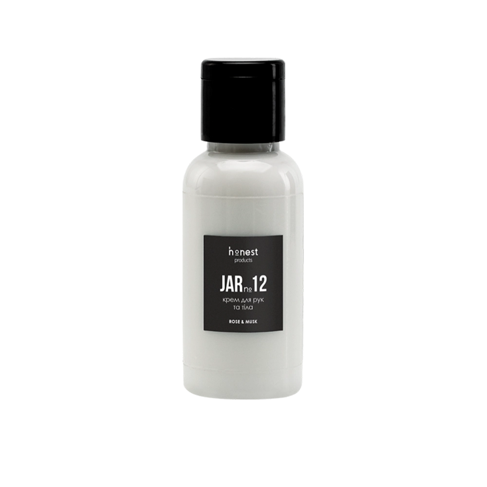 Зволожувальний крем для рук та тіла JAR №12 rose & musk від honest products, 30мл